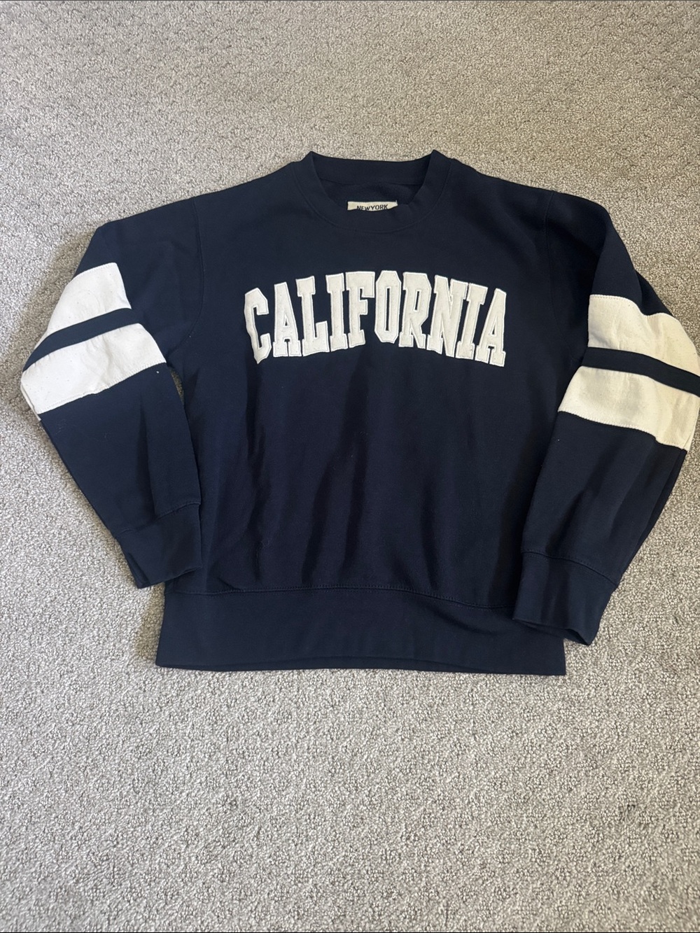 Womens Navy California Crewneck Sweater